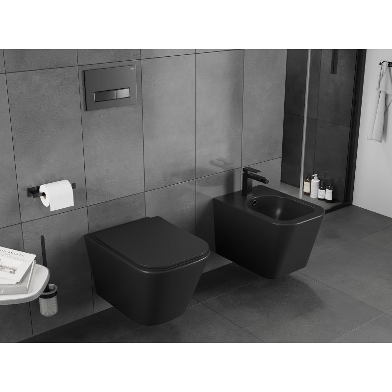 Mexen Teo Rimless Tornado Toilet Bowl, matte black - 3385XX85T