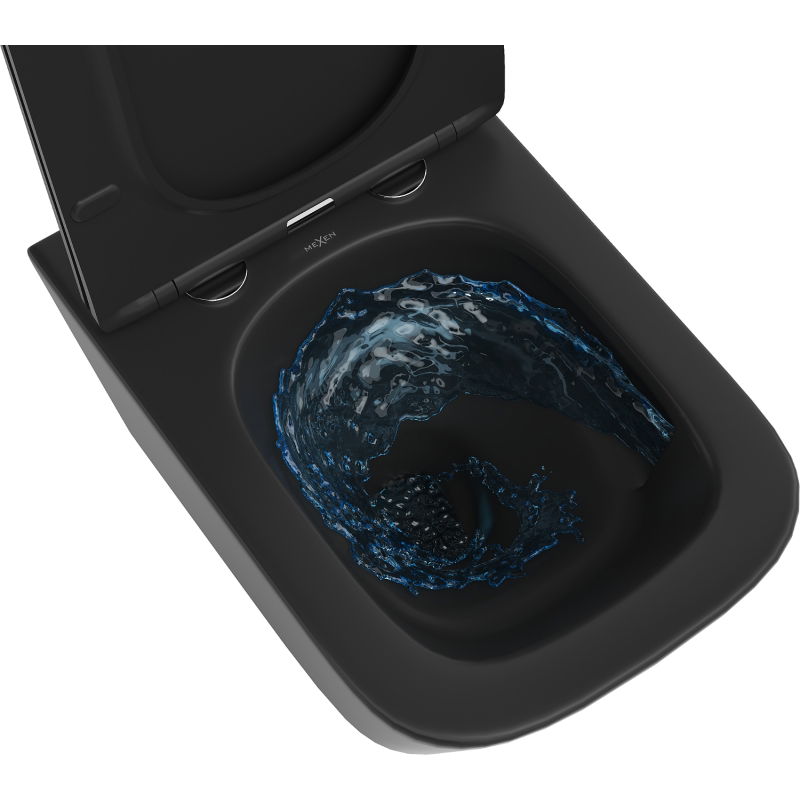 Mexen Teo Rimless Tornado WC Bowl with Slim Soft-Close Seat, Duroplast, Matte Black - 30850685T