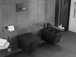 Mexen Teo Rimless Tornado Toilet Bowl with Soft-Close Slim Seat, Duroplast, Matte Black - 30850685T