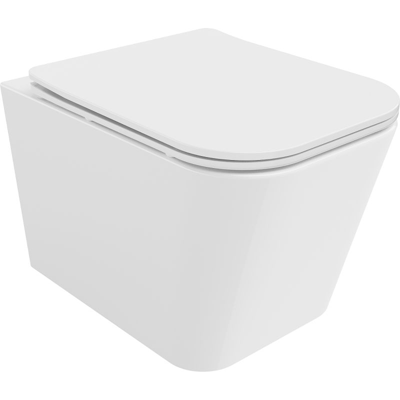 Mexen Teo Rimless Tornado WC Bowl with Soft-Close Slim Seat, Duroplast, Glossy White - 30850600T