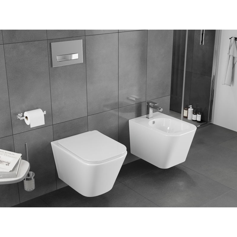 Mexen Teo Rimless Tornado WC Bowl with Soft-Close Slim Seat, Duroplast, White Gloss - 30850600T