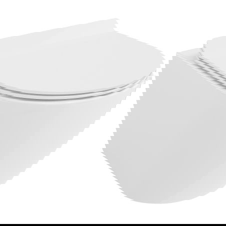 Mexen Carmen Rimless Tornado toilet bowl with slim soft-close seat, duroplast, white gloss - 30880100T