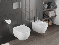 Mexen Carmen rimless Tornado WC bowl with slow-close slim seat, duroplast, glossy white - 30880100T