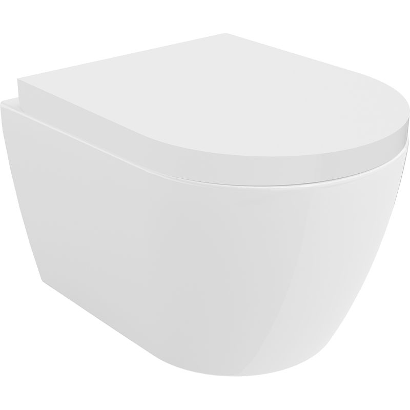 Mexen Carmen Rimless Tornado WC Bowl with Soft-Close Seat, Hard, Duroplast, Glossy White - 30880200T