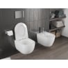 Mexen Carmen Rimless Tornado WC Bowl with Soft Closing Slim Seat, Duroplast, Glossy White - 30880300T