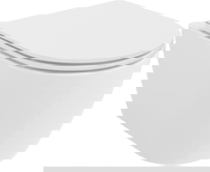 Mexen Carmen Rimless Tornado Toilet Bowl with Slim Soft-Close Seat, Duroplast, Glossy White - 30880300T
