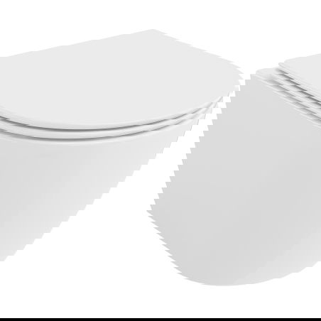 Mexen Carmen Rimless Tornado WC bowl with slim soft-close seat, duroplast, gloss white - 30880400T