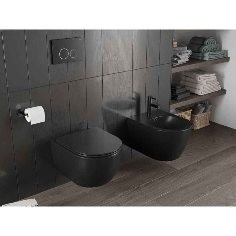 Mexen Carmen Rimless Tornado Toilet Bowl, Matte Black - 3388XX85T