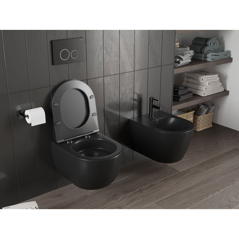 Mexen Carmen Rimless Tornado Toilet Bowl, Matte Black - 3388XX85T
