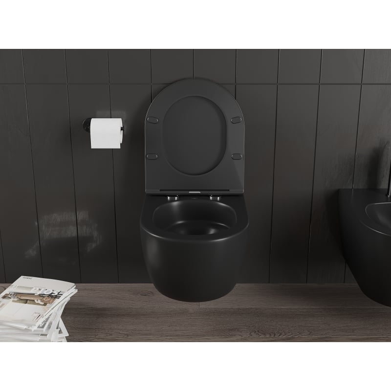 Mexen Carmen Rimless Tornado Toilet Bowl, Matte Black - 3388XX85T