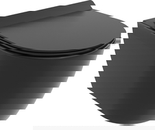 Mexen Carmen Rimless Tornado Toilet Bowl with Slim Soft-Close Seat, Duroplast, Matte Black - 30880185T