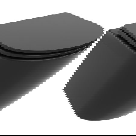 Mexen Carmen rimless WC bowl Tornado with slim soft-close seat, duroplast, black matte - 30881085T
