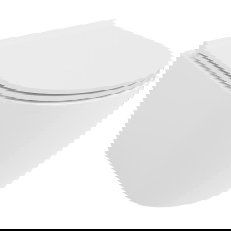 Mexen Carmen Rimless WC Bowl with Slim Soft-Close Seat, Duroplast, Glossy White - 30880500