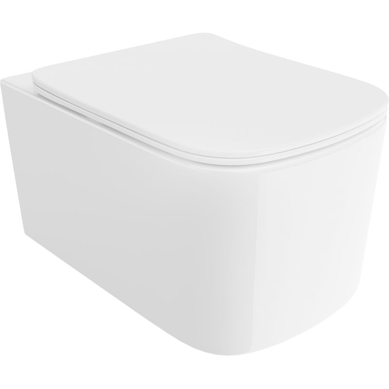 Mexen Vivo rimless Tornado toilet bowl with slim soft-close seat, duroplast, white gloss - 30610200T