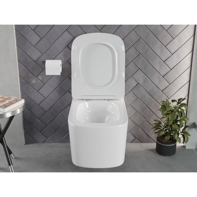 Mexen Vivo rimless Tornado toilet bowl with slim soft-close seat, duroplast, white gloss - 30610200T