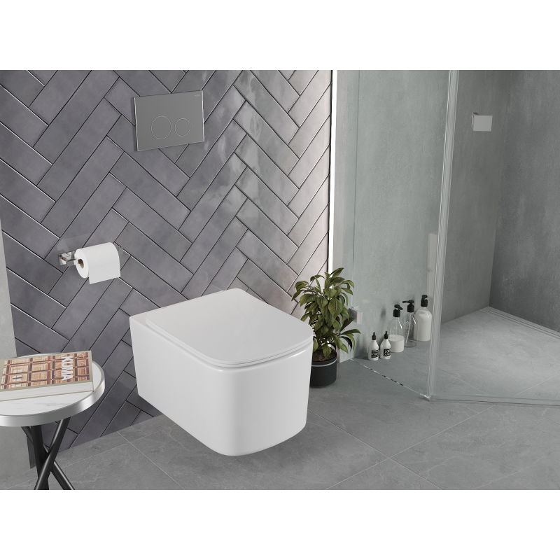 Mexen Vivo rimless Tornado toilet bowl with slim soft-close seat, duroplast, white gloss - 30610200T