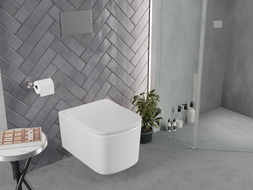 Mexen Vivo WC bowl Rimless Tornado with slow-close slim seat, duroplast, glossy white - 30610200T