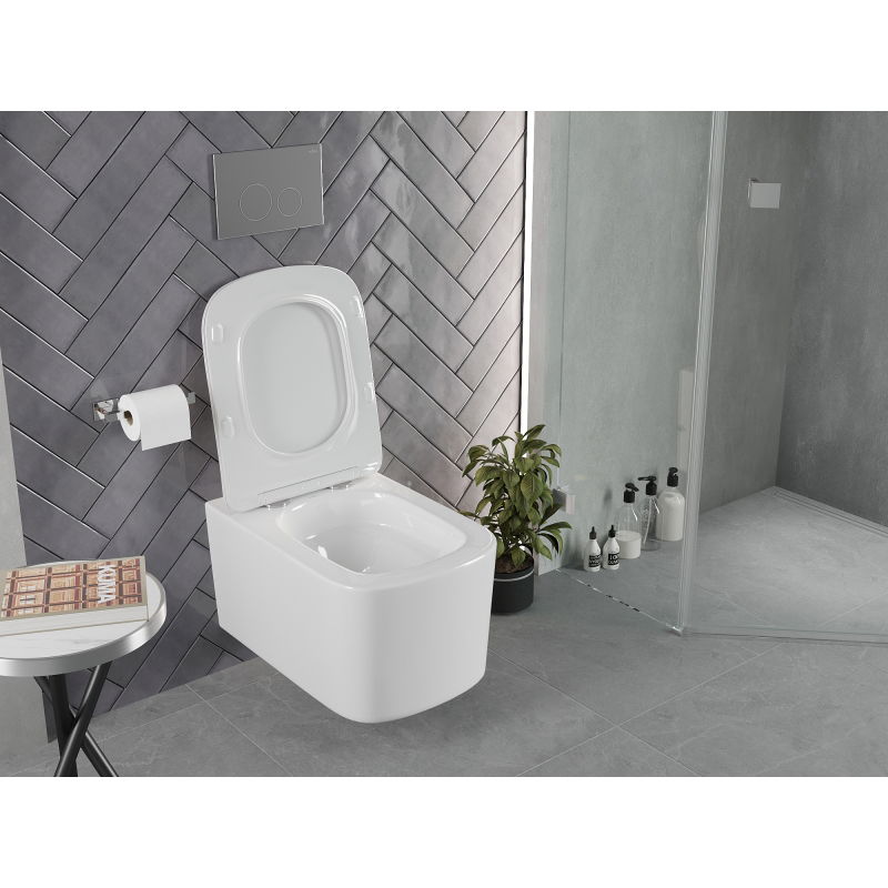 Mexen Vivo rimless Tornado toilet bowl with slim soft-close seat, duroplast, white gloss - 30610200T
