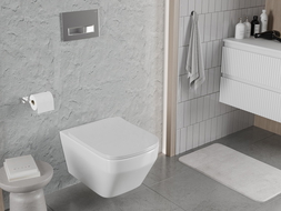 Mexen Riva Rimless Tornado Toilet Bowl with Soft-Close Slim Seat, Duroplast, Glossy White - 30630200T