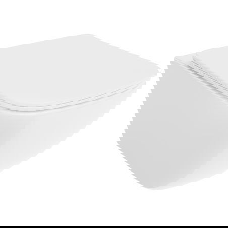 Mexen Timo Rimless Tornado WC Bowl with Slim Soft-Close Seat, Duroplast, Glossy White - 30650200T