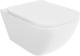 Mexen Timo Rimless Tornado WC Bowl with Slim Soft-Close Seat, Duroplast, Glossy White - 30650200T