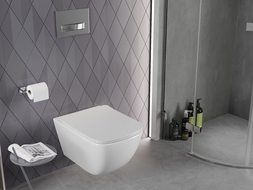 Mexen Timo Rimless Tornado WC Bowl with Slim Soft-Close Seat, Duroplast, Glossy White - 30650200T