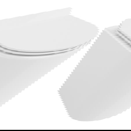 Mexen Rico Rimless Tornado WC Bowl with Soft-Close Slim Seat, Duroplast, Glossy White - 30720100T