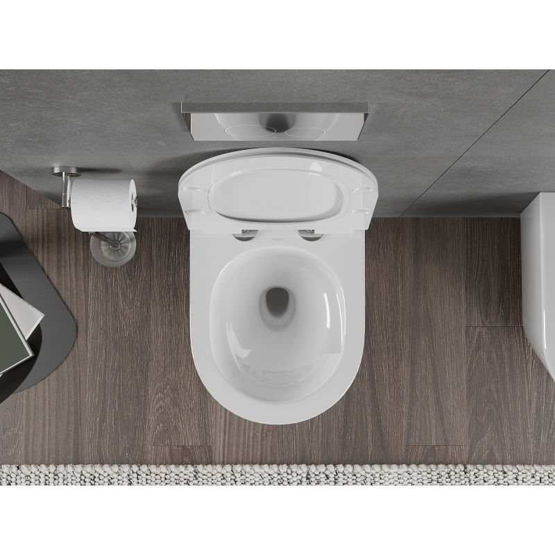 Mexen Rico Rimless Tornado WC Bowl with Slim Soft-Close Seat, Duroplast, White Gloss - 30720100T