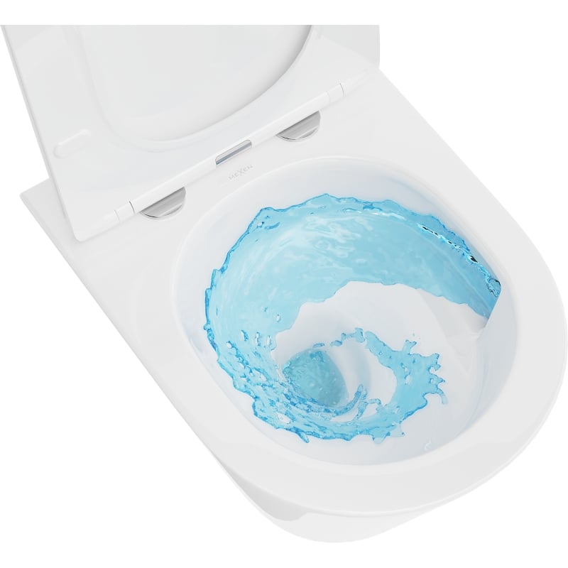 Mexen Rico Rimless Tornado toilet bowl with slow-closing hard seat, duroplast, white gloss - 30720200T