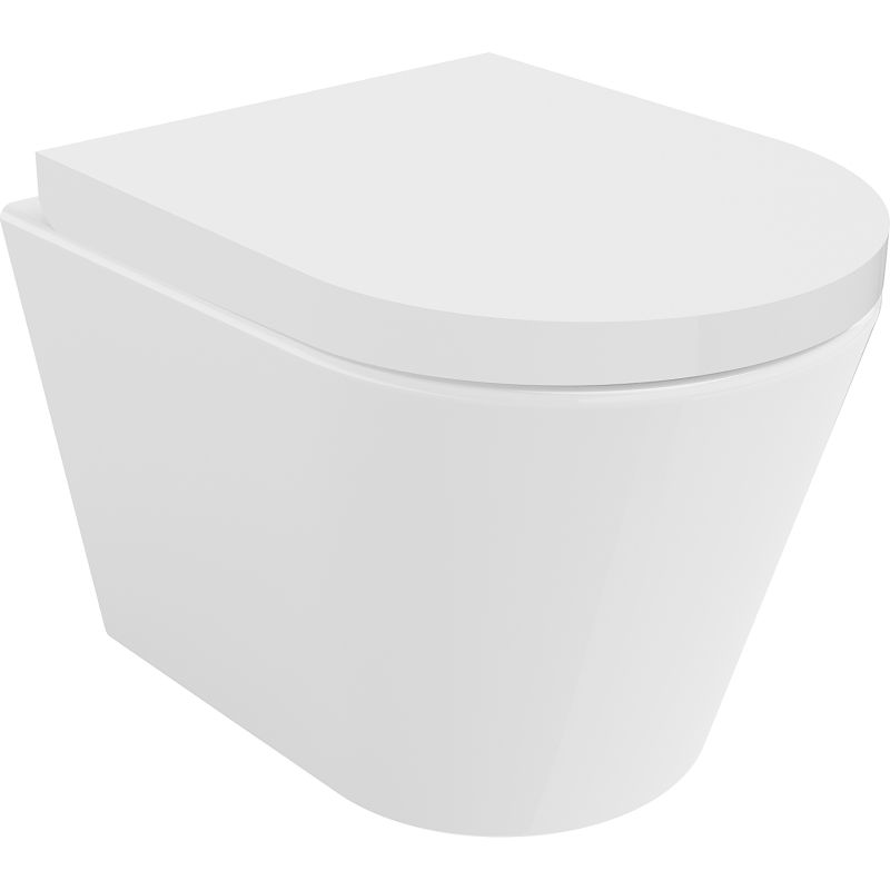 Mexen Rico Rimless Tornado toilet bowl with slow-closing hard seat, duroplast, white gloss - 30720200T