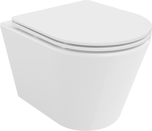 Mexen Rico Rimless Tornado toilet bowl with slow-close slim seat, duroplast, glossy white - 30720300T