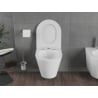Mexen Rico Rimless Tornado toilet bowl with slow-close slim seat, duroplast, glossy white - 30720300T