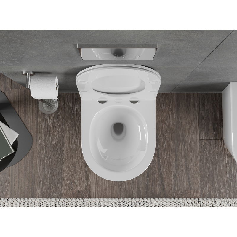 Mexen Rico Rimless Tornado WC Bowl with Soft-Close Slim Seat, Duroplast, White Gloss - 30720300T