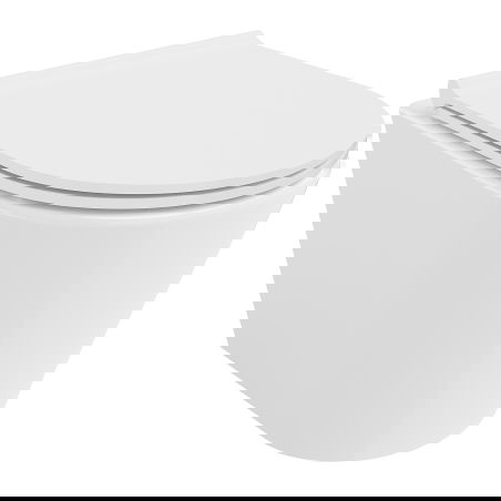 Mexen Rico Rimless Tornado WC Bowl with Slim Soft-Close Seat, Duroplast, High Gloss White - 30720500T