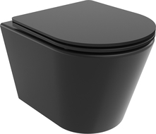 Mexen Rico Rimless Tornado WC Bowl with Slow-Close Slim Seat, Duroplast, Black Matte - 30721085T