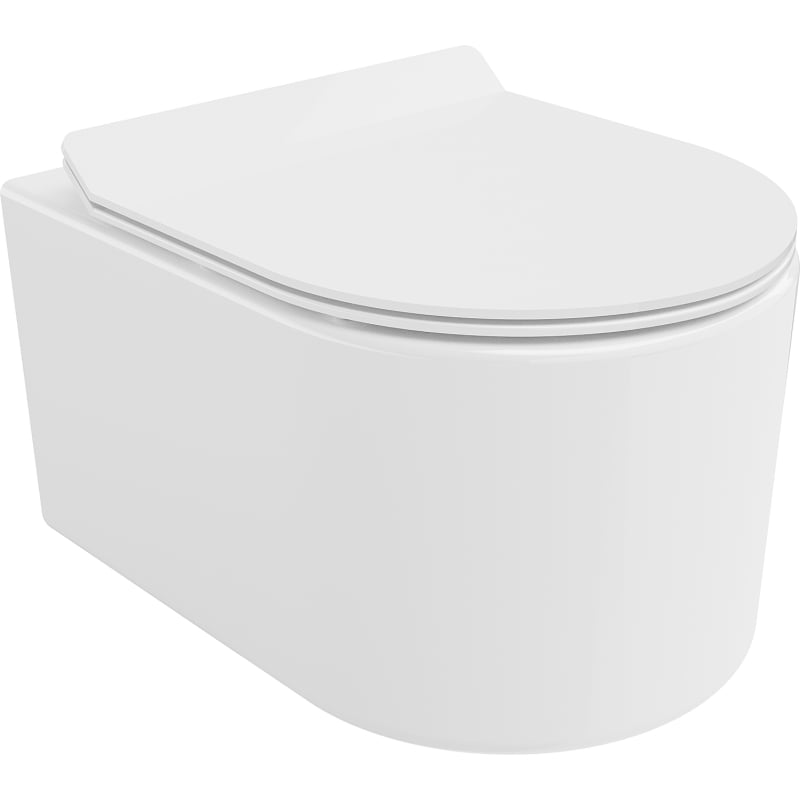 Mexen Sofia Rimless Tornado Toilet Bowl with Soft-Close Slim Seat, Duroplast, White Gloss - 30540100T