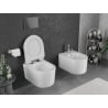 Mexen Sofia Rimless Tornado Toilet Bowl with Soft-Close Slim Seat, Duroplast, White Gloss - 30540100T