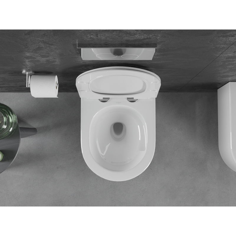 Mexen Sofia Rimless Tornado Toilet Bowl with Soft-Close Slim Seat, Duroplast, White Gloss - 30540100T