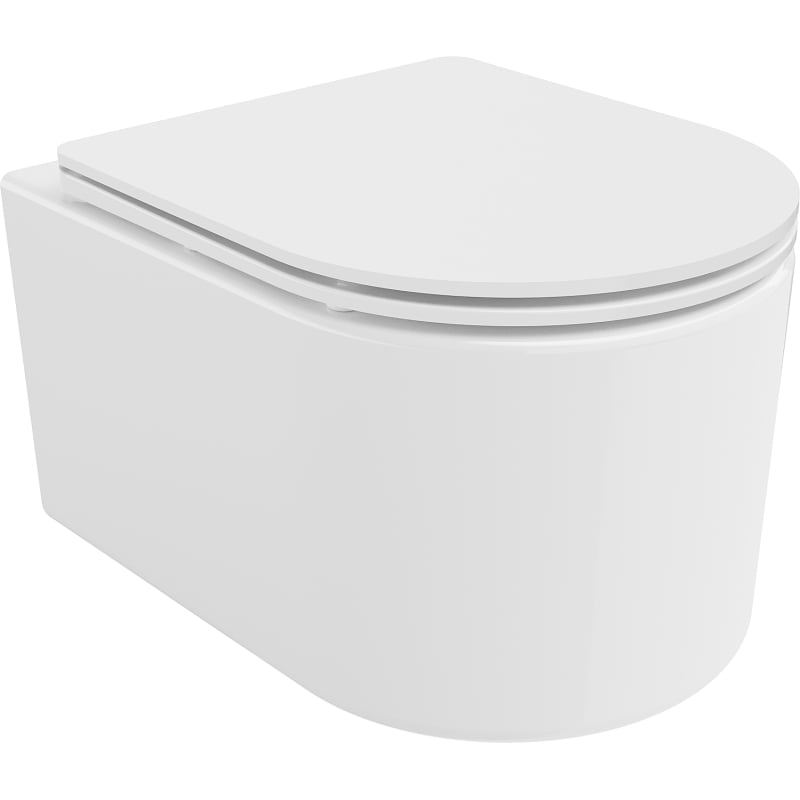 Mexen Sofia WC Bowl Rimless Tornado with Slim Soft-Close Seat, Duroplast, Glossy White - 30540300T