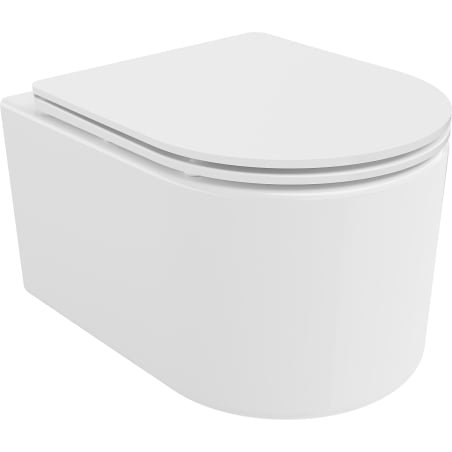 Mexen Sofia WC Bowl Rimless Tornado with Slim Soft-Close Seat, Duroplast, Glossy White - 30540300T