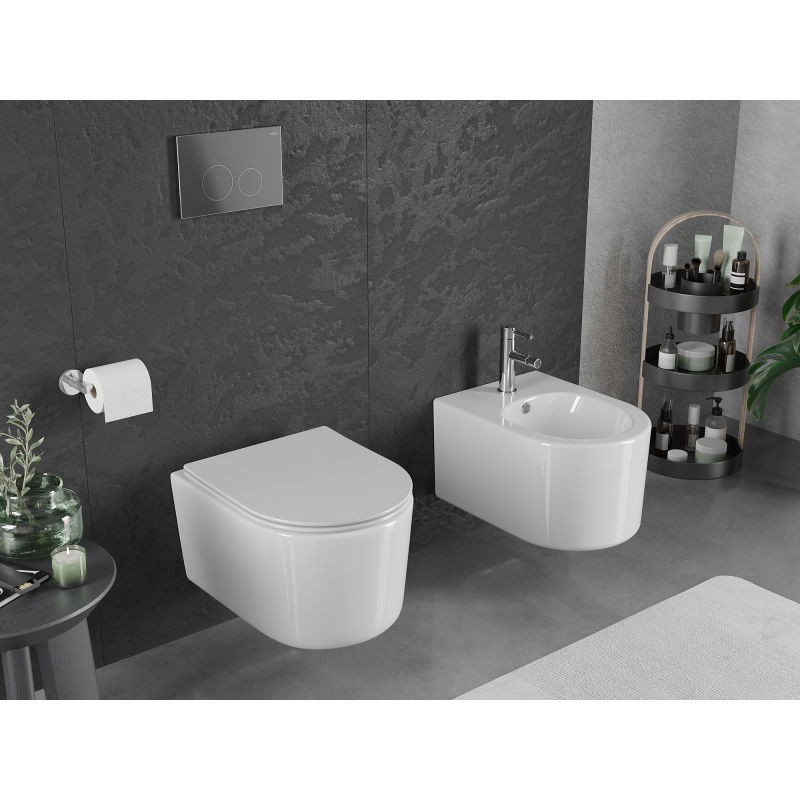 Mexen Sofia Rimless Tornado toilet bowl with slim soft-close seat, duroplast, white gloss - 30540400T