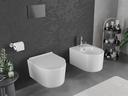 Mexen Sofia Rimless Tornado toilet bowl with slim slow-close seat, duroplast, white gloss - 30540500T
