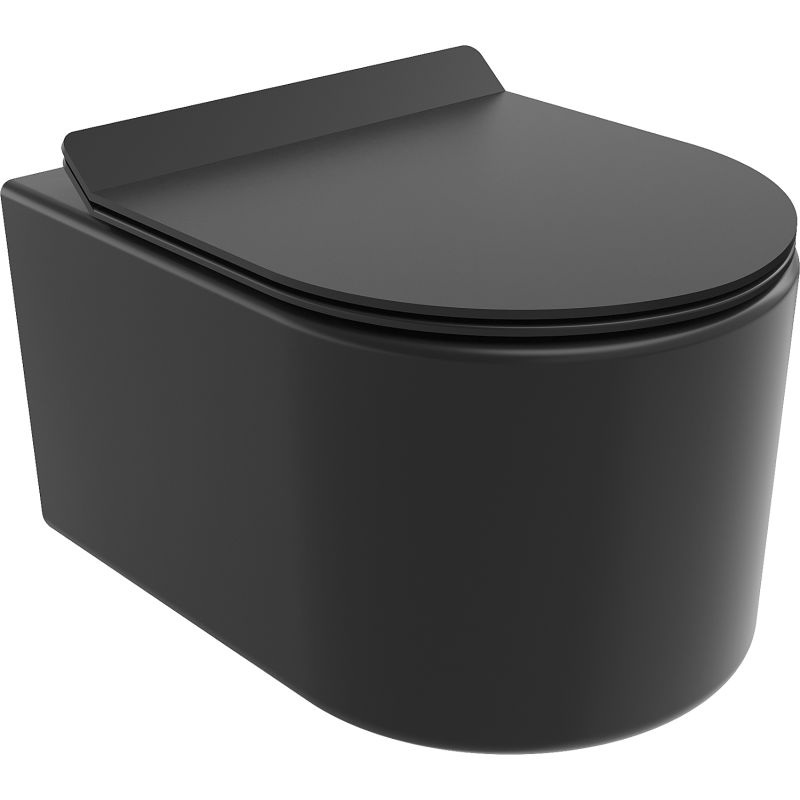 Mexen Sofia Rimless Tornado WC Bowl with Soft-Close Slim Seat, Duroplast, Matte Black - 30540185T