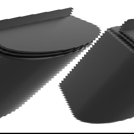 Mexen Sofia Rimless Tornado WC Bowl with Soft-Close Slim Seat, Duroplast, Matte Black - 30540185T