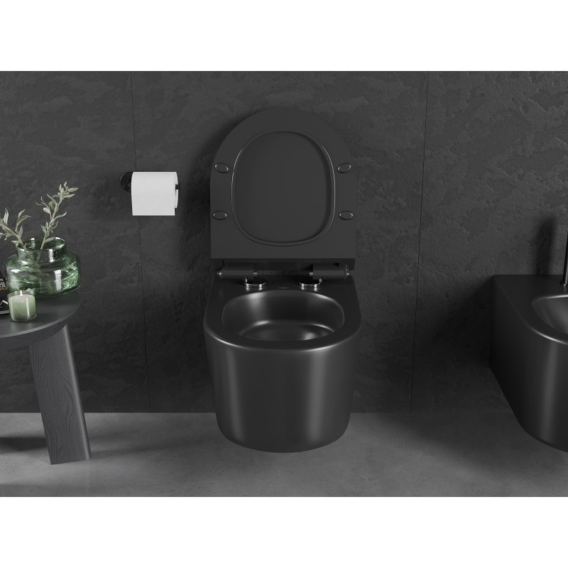 Mexen Sofia WC bowl Rimless Tornado with soft-close slim seat, duroplast, matte black - 30540185T
