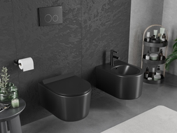 Mexen Sofia WC bowl Rimless Tornado with soft-close slim seat, duroplast, matte black - 30540185T