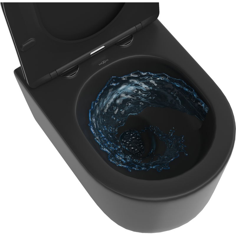 Mexen Sofia Rimless Tornado toilet bowl with slim soft-close seat, duroplast, black matte - 30541085T