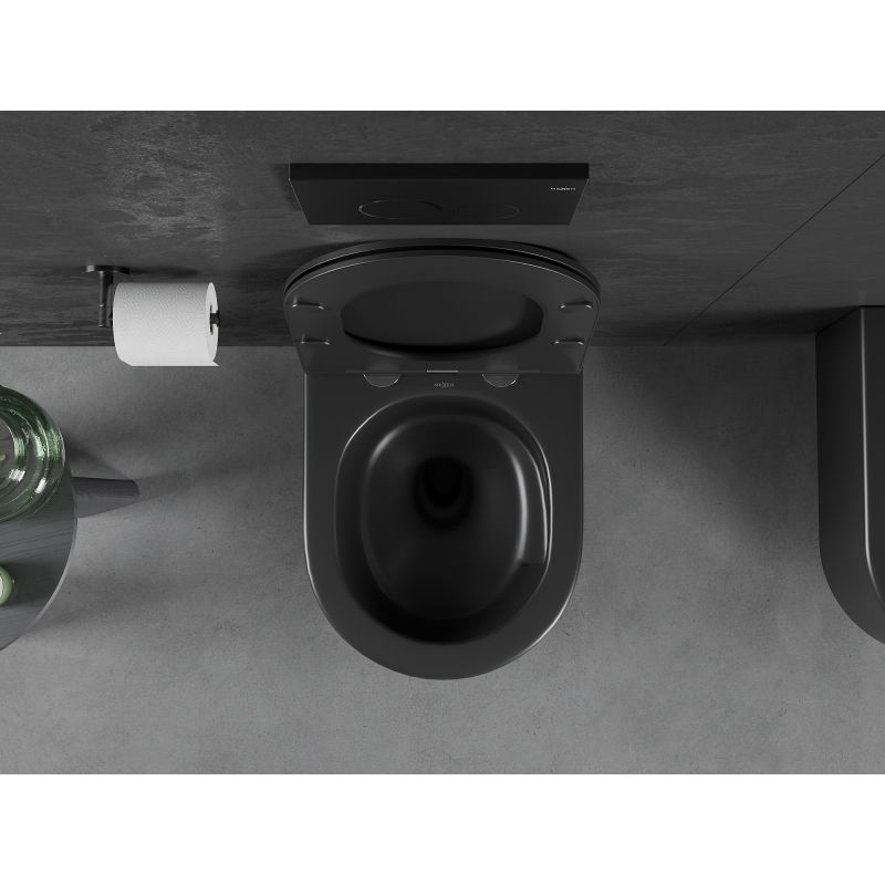 Mexen Sofia Rimless Tornado toilet bowl with slim soft-close seat, duroplast, black matte - 30541085T