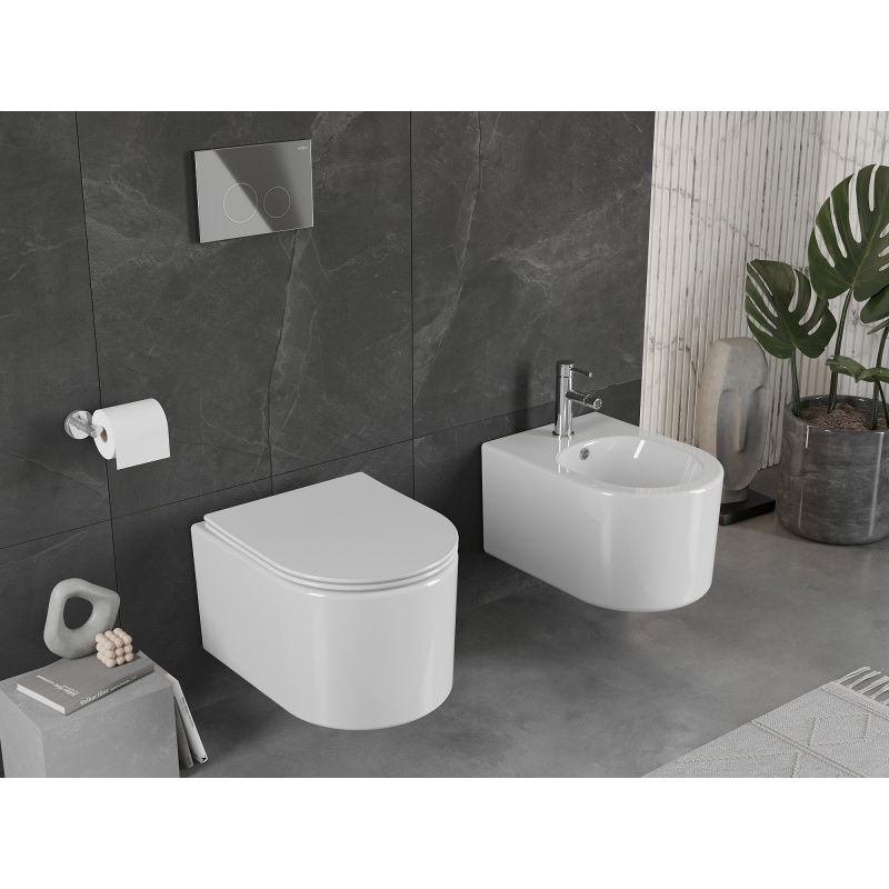 Mexen Sofia Rimless WC Bowl with Soft-Close Slim Seat, Duroplast, White Gloss - 30540400