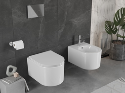 Mexen Sofia Rimless WC Bowl with Slim Soft-Close Seat, Duroplast, White Gloss - 30540400